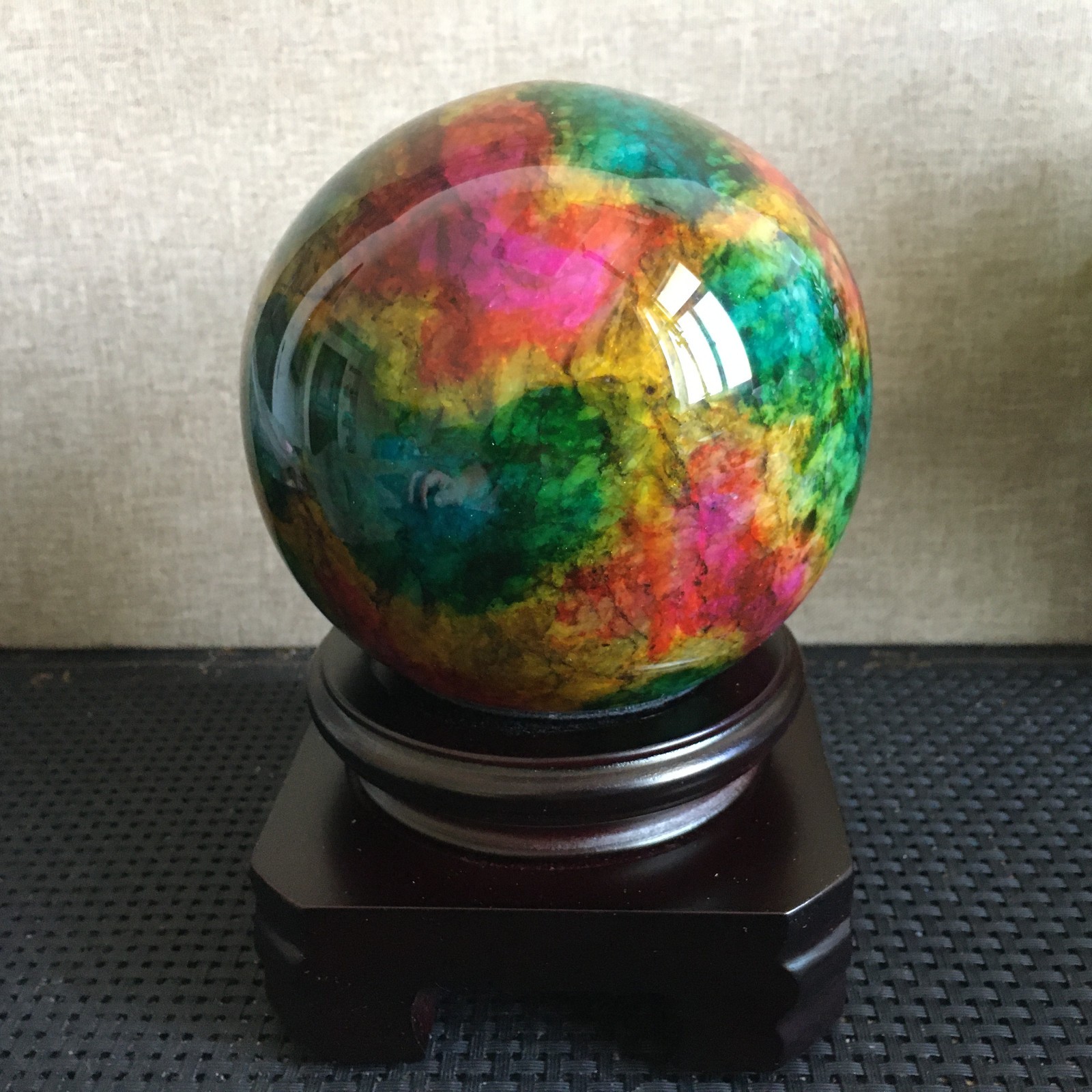 1536g “Seven Colors Jade” crystal sphere specimen -Taiwan China B04