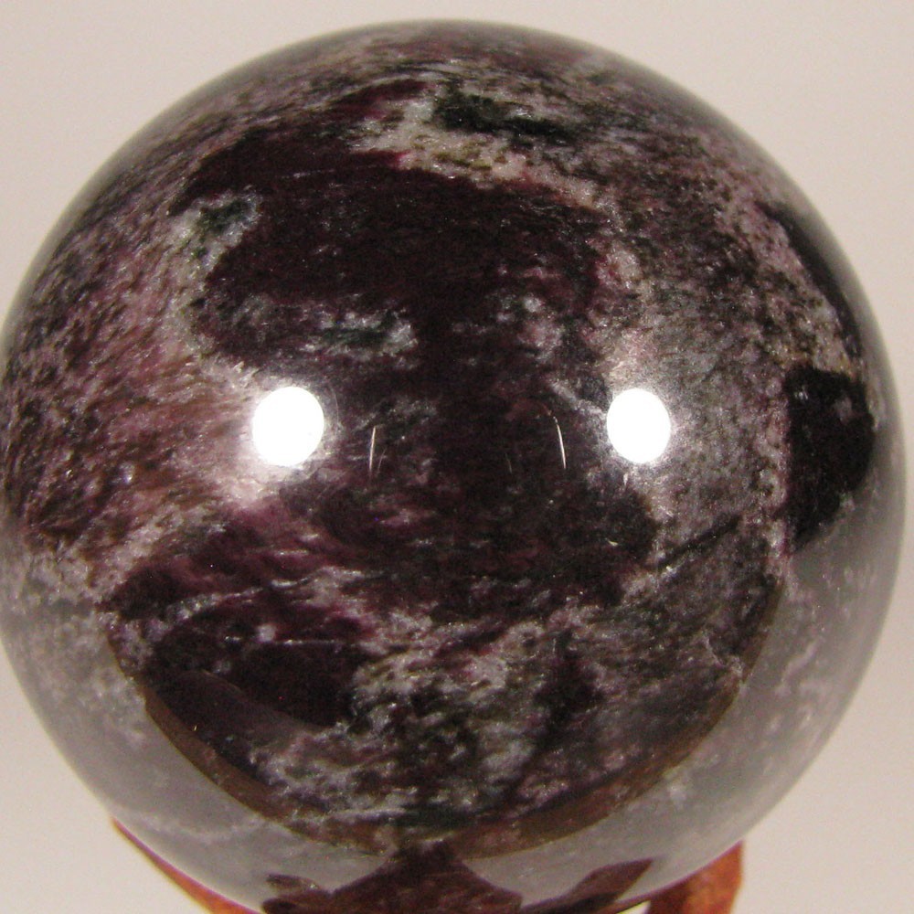 2.1″ PURPLE DUMORTIERITE Gemstone Sphere Ball w/ Stand – India – 54mm