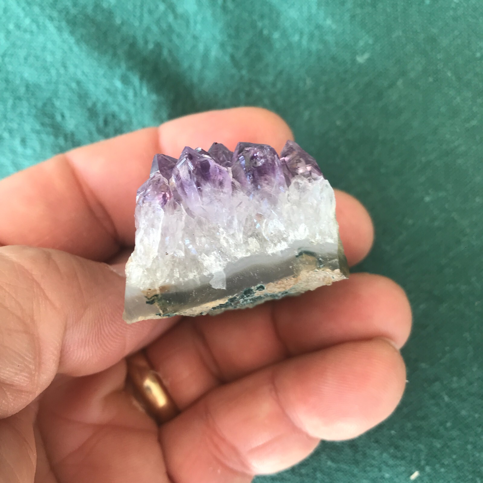 Natural Purple Amethyst Crystal Palm Stone Cluster Geode 2.5 oz 1 7/8 x 1 1/2 in