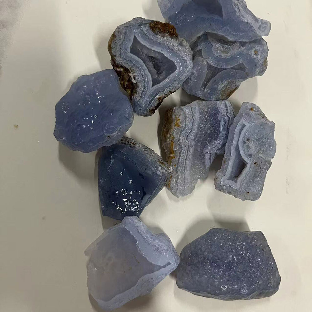100g Raw Blue Lace Agate Stone – Rough Blue Lace Agate Healing Crystal Stone*