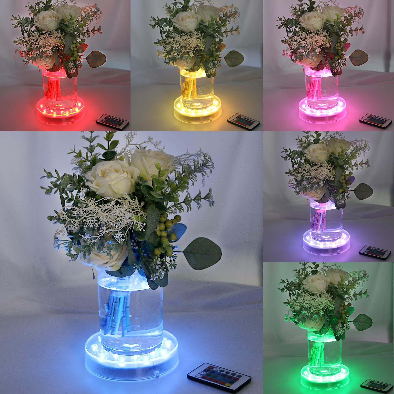 LED Lights Base – 6 inch Round Lights Display Stand for Effiel Tower Vase Cry…