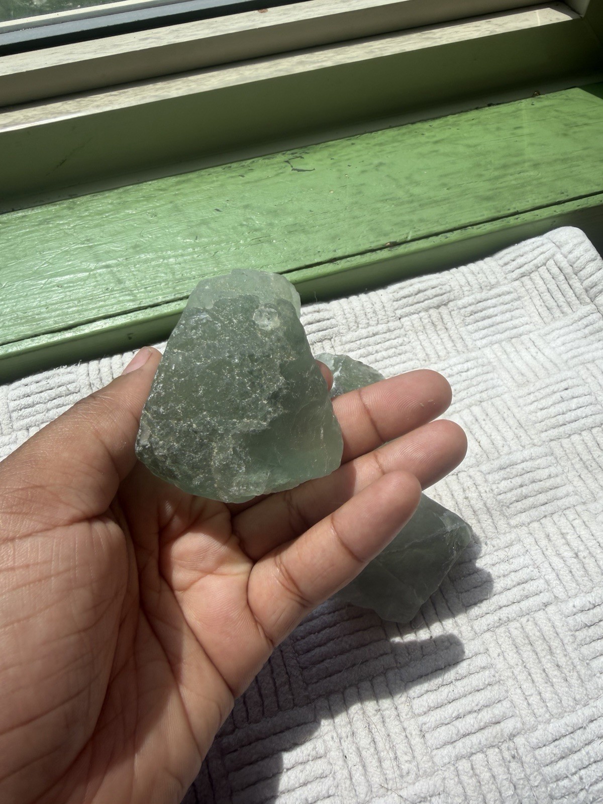 4pcs Raw Fluorite Quartz Crystal