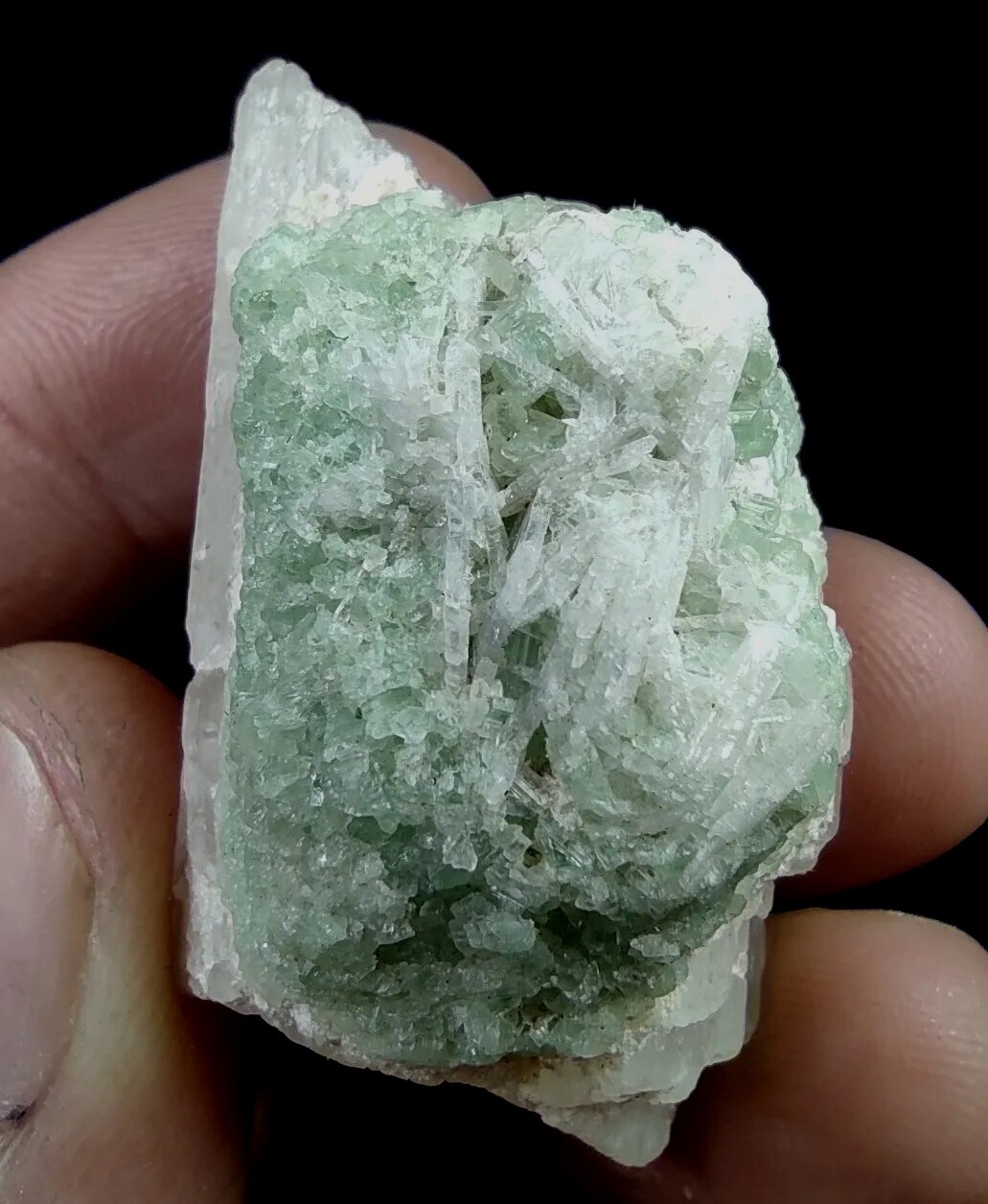 Aesthetic Tourmaline Crystals With Kunzite Crystal From Afghanistan.