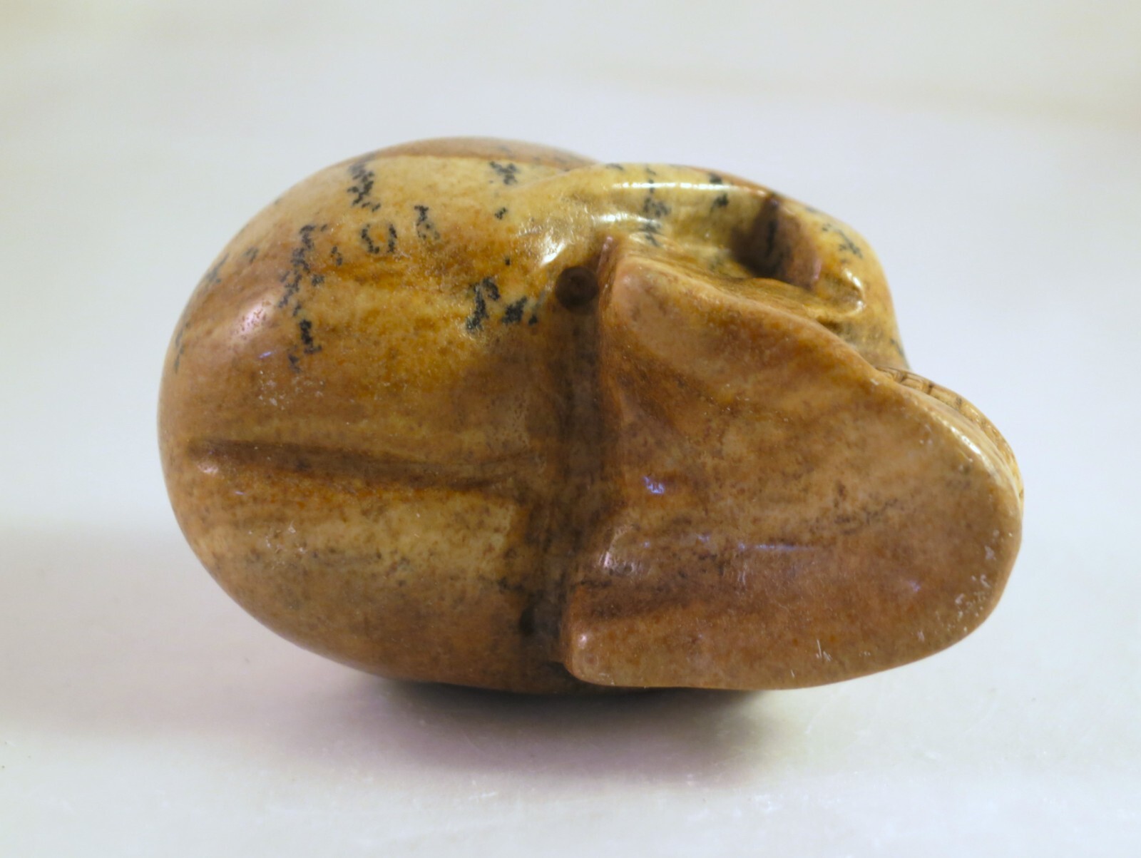 2″ PICTURE JASPER Carved and Polished SKULL