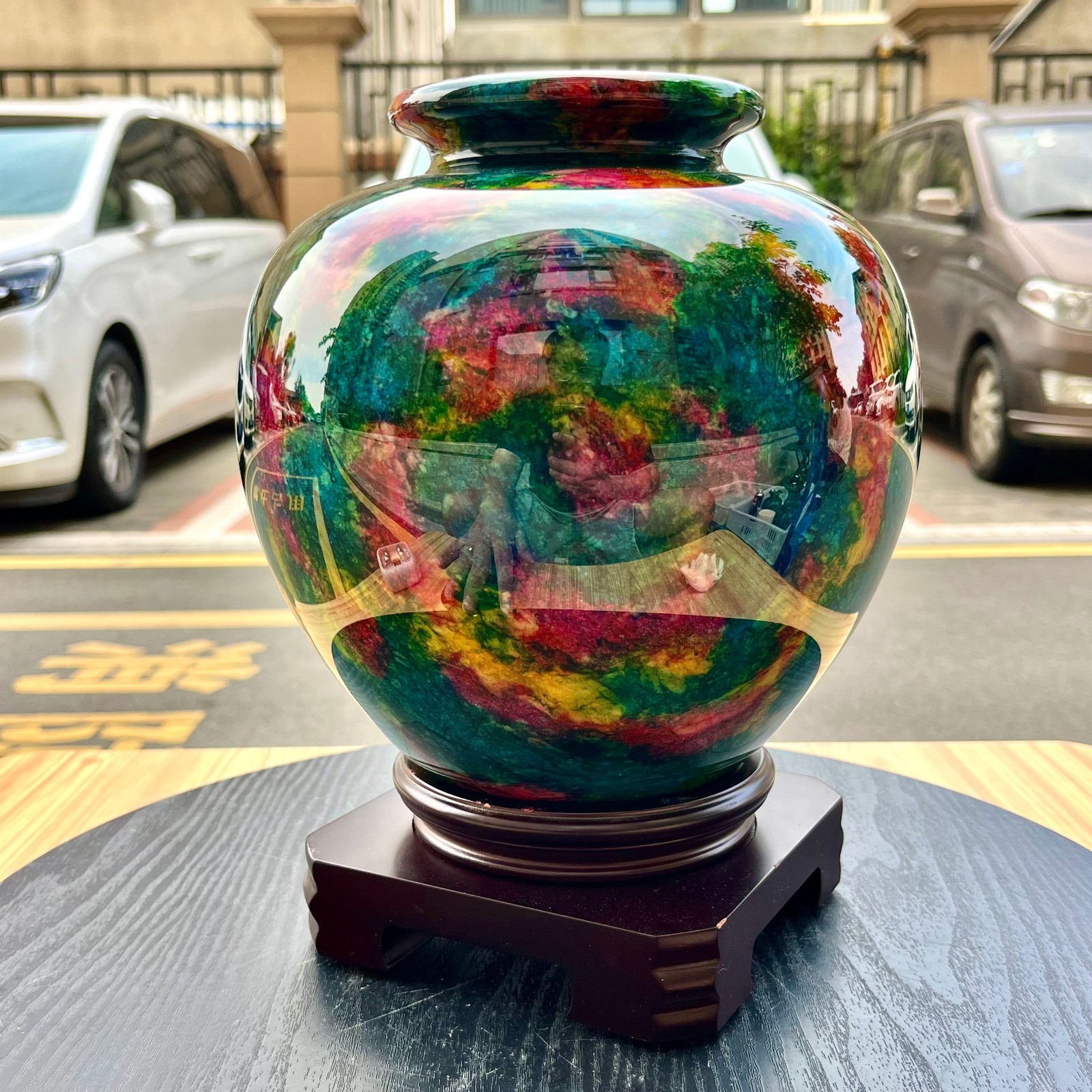 9.24LB Natural “Seven Colors Jade” vase specimen -Taiwan China