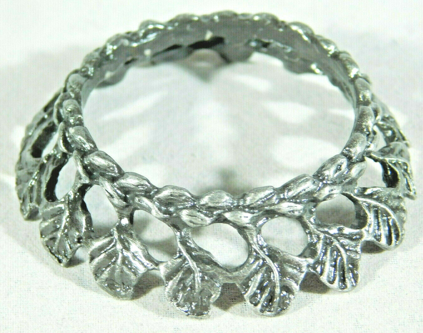 Sphere Display Stand LEAF Design Pewter Color Small Size