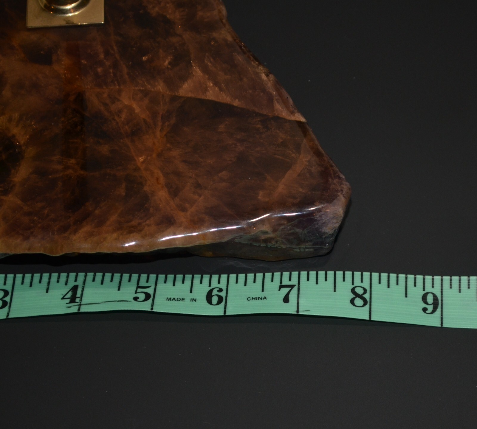 Beautiful Mid Century Modern Amethyst Brass Pen Holder 48oz Lacquered Stone
