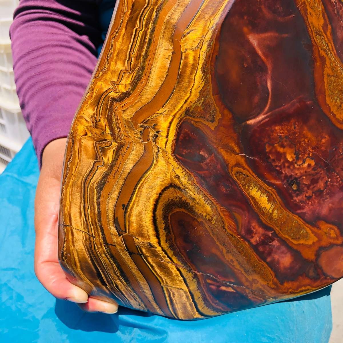 16.74LB Natural Tiger Eye Free Form Stone Reiki Healing crystal Mineral Specimen