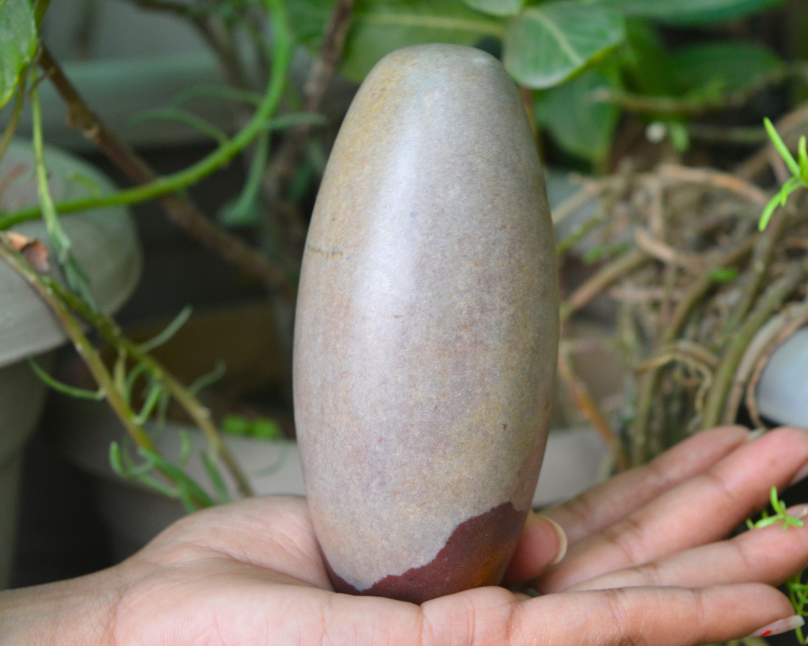 4″4.25″Elongated Egg Original Narmadeshwar River Shivling for Home for Puja~732