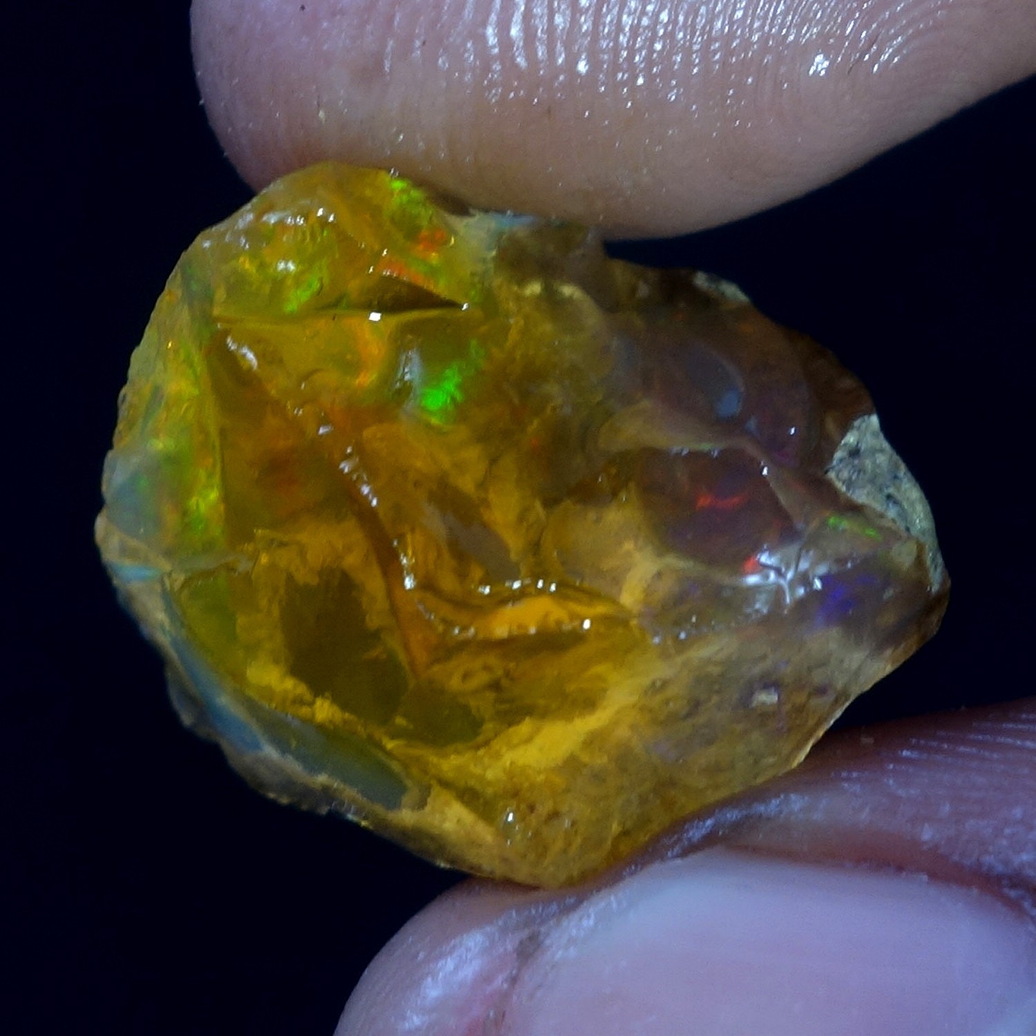 Natural Ethiopian Loose Rough Raw Opal Gemstone Multi Fire Oil Rough 16.00 Carat