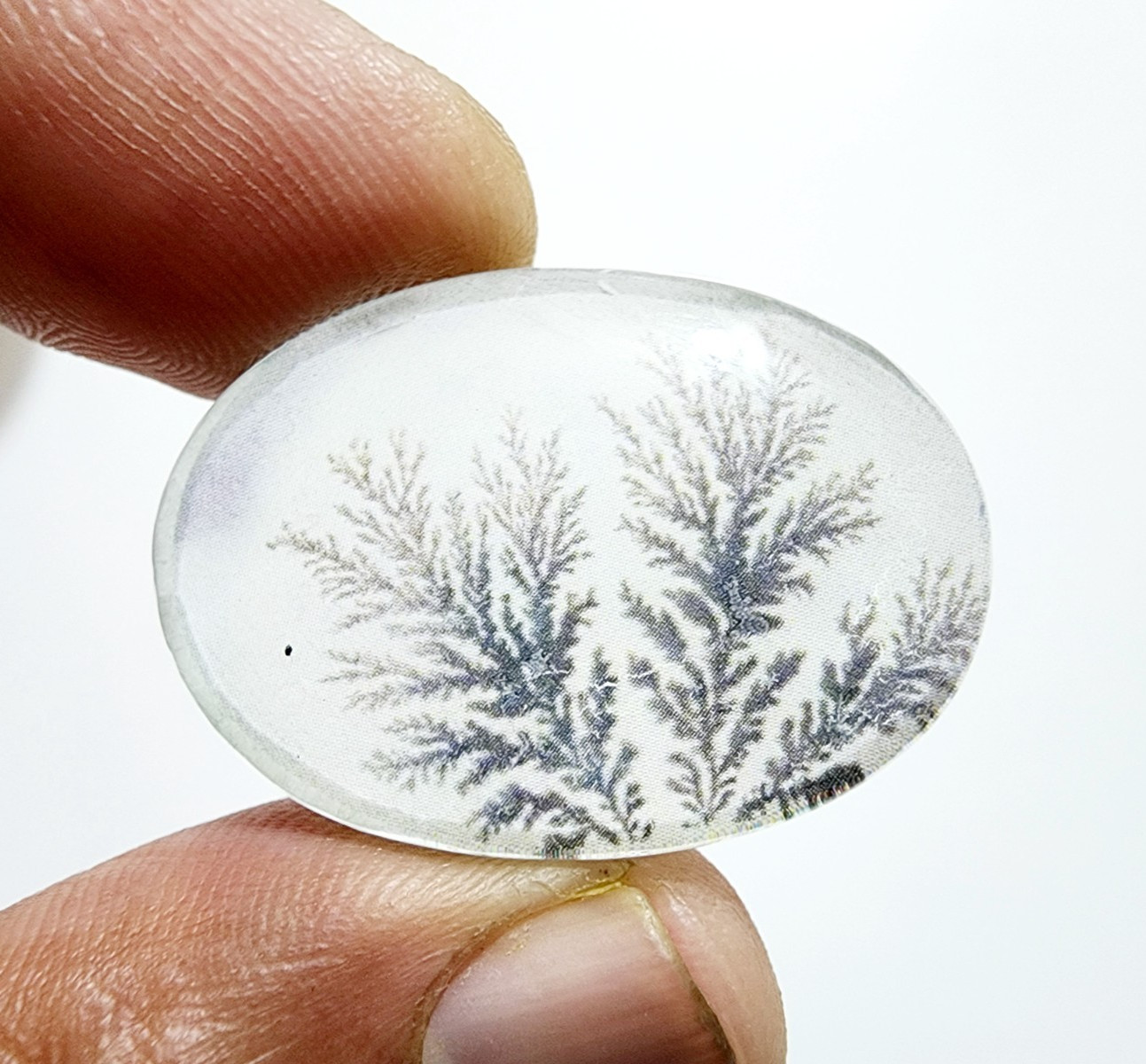 Attractive Texture Dendrite Opal Stone 57 Crt Oval Shape Loose Gemstone Cabochon