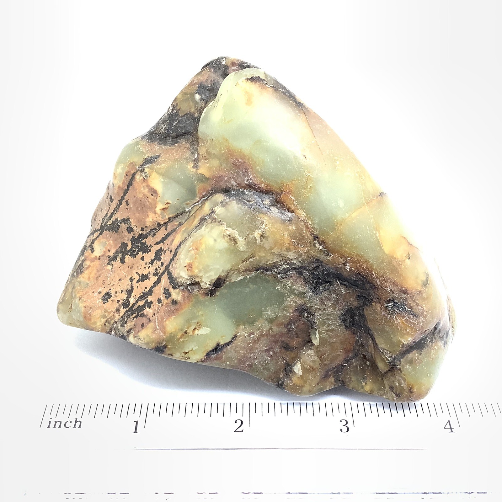 Siberian Jade Cobble Green Brown Nephrite Jade Stone Vitim River Siberia 514g