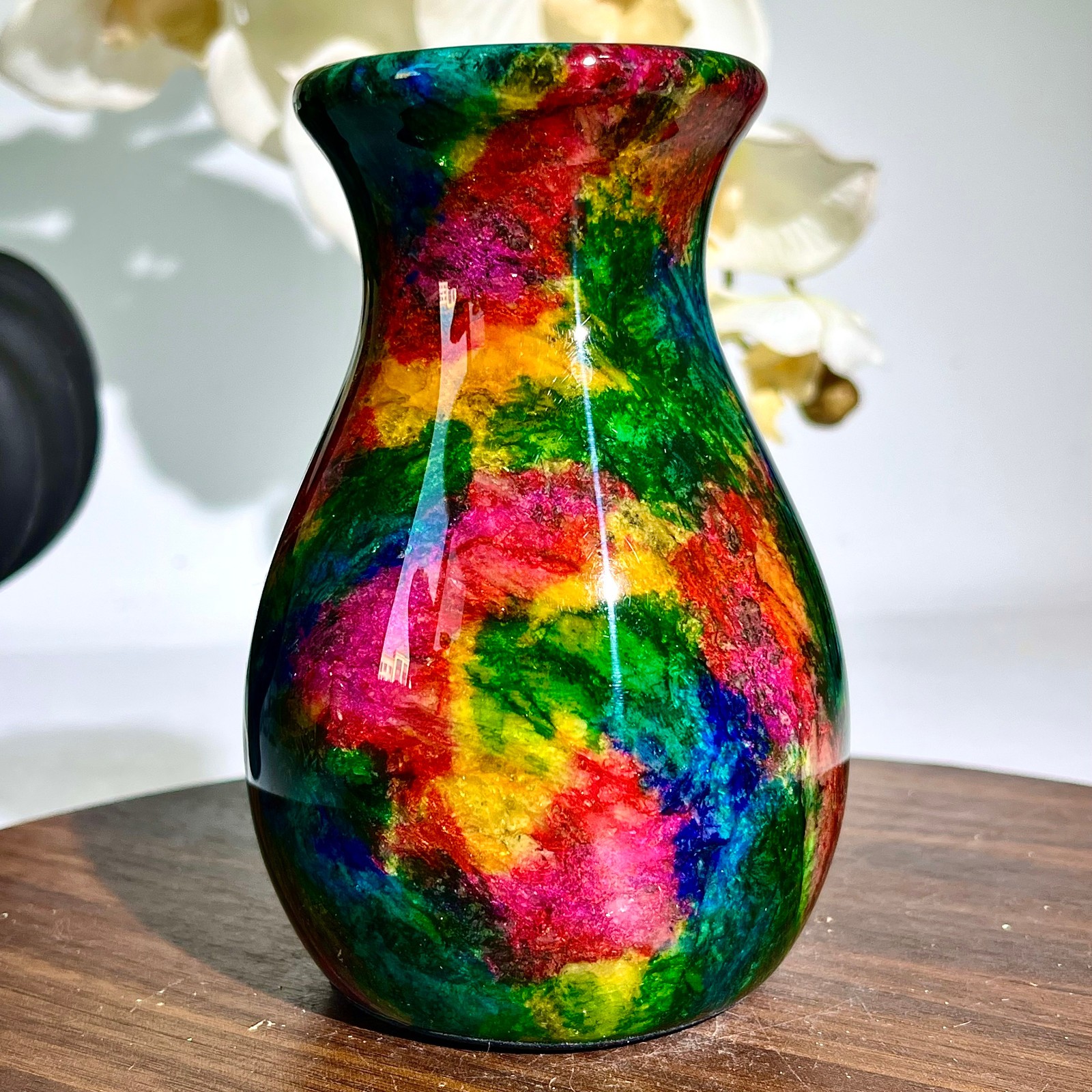 485G Natural “Seven Colors Jade” vase specimen -Taiwan China