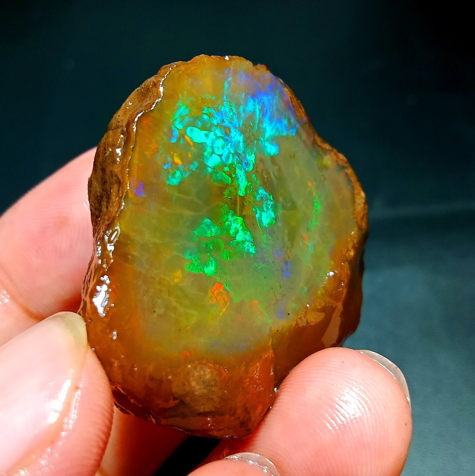 Natural Ethiopian Welo Opal Rough Fire Gemstone 130ct Raw Crystal Stone