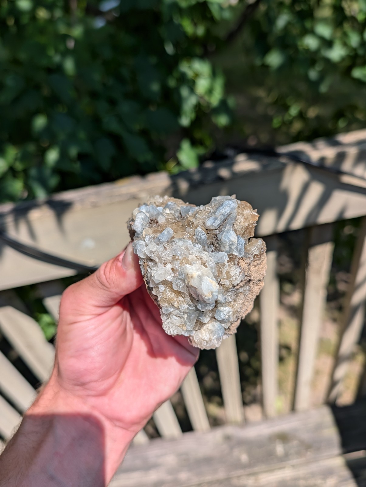 calcite and celestite from wood county ohio 3.5in x3in x2.5in
