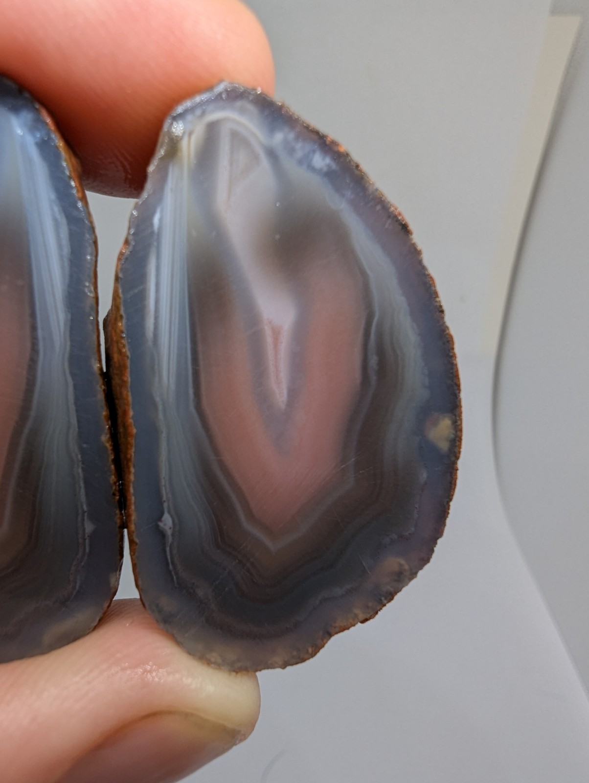 Swazi Rose Agate Cut Halves, Mozambique Agates, 38 Grams (1.25 Oz), US Seller