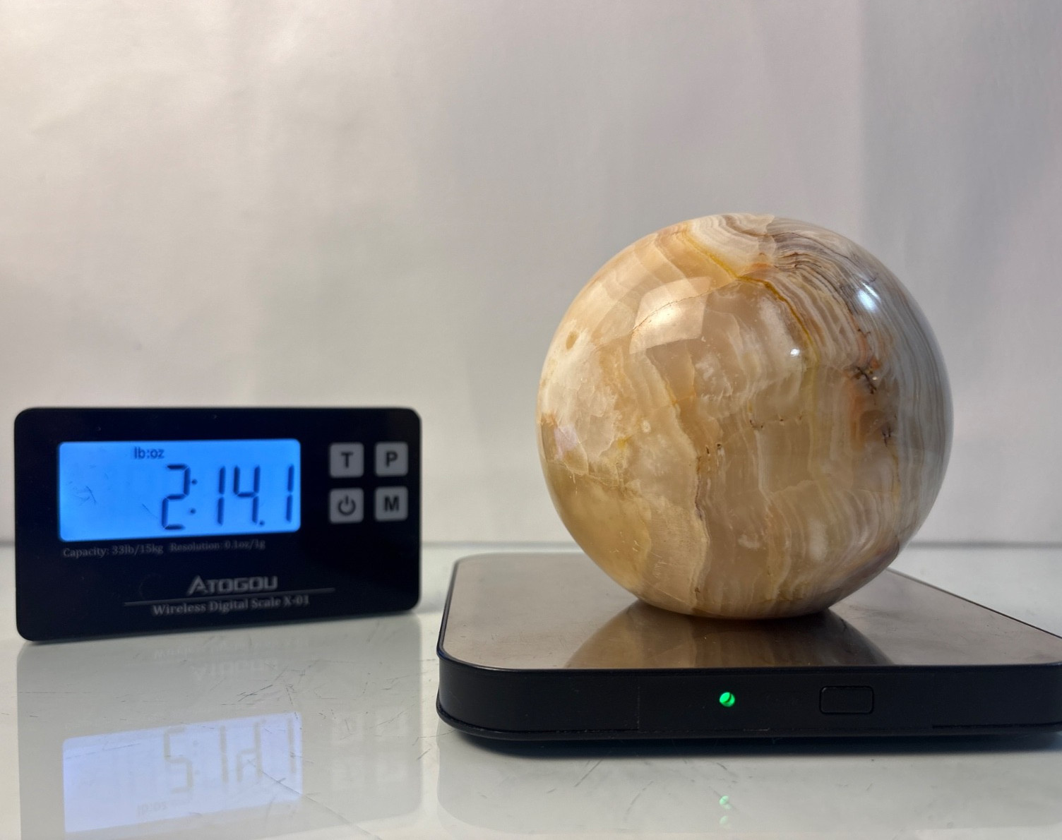 Vintage Marble Stone Sphere Ball Decorative Orb 4in Diameter Display Decor