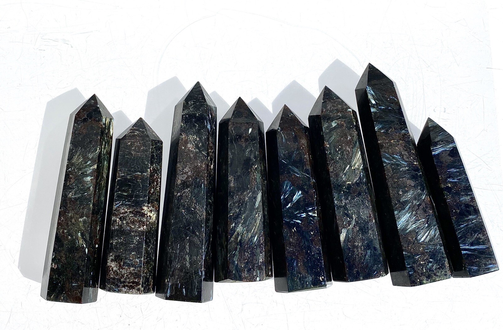 Wholesale Lot 2 Lb Natural Astrophyllite Obelisk Tower Point Crystal Healing
