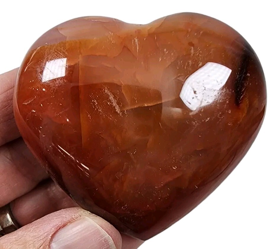 Carnelian Polished Puff Heart Madagascar 150 grams