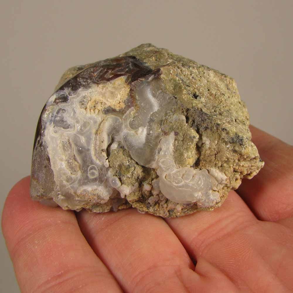 2.5″ Polished FIRE AGATE Gemstone on Matrix Rock – Mexico