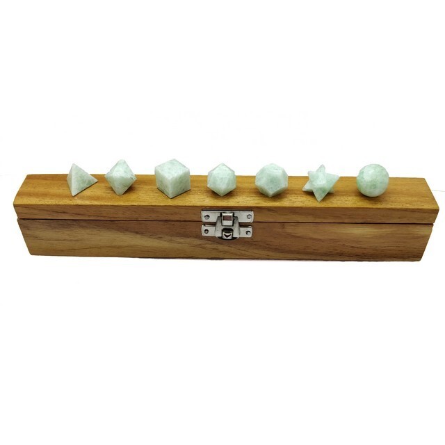 Amazonite Geometry 7 Pcs Platonic Solid Set, Platonic Set, Amazonite Crystal