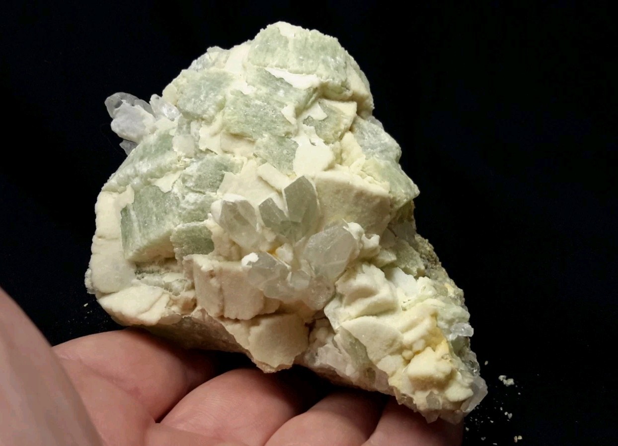 3.75″ PREHNITE with QUARTZ from Imilchil, Morocco