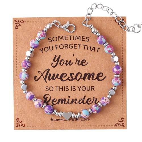 Birthday Bracelet: Natural Stone Healing Bracelet 6mm Emperor Purple