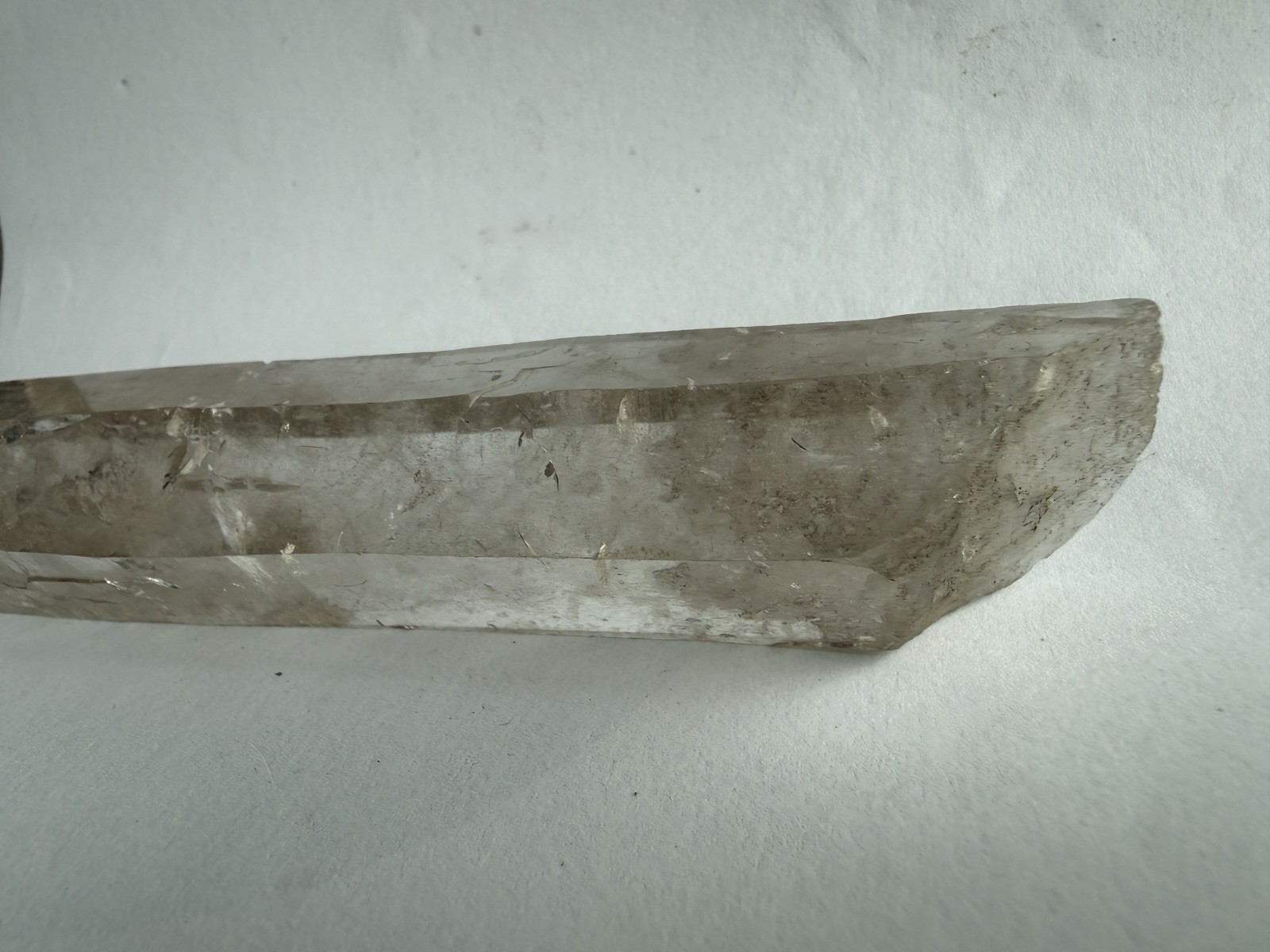 Natural Clear Smoky Quartz Crystal Point Wand 214g 6.5″ Raw Mineral Specimen