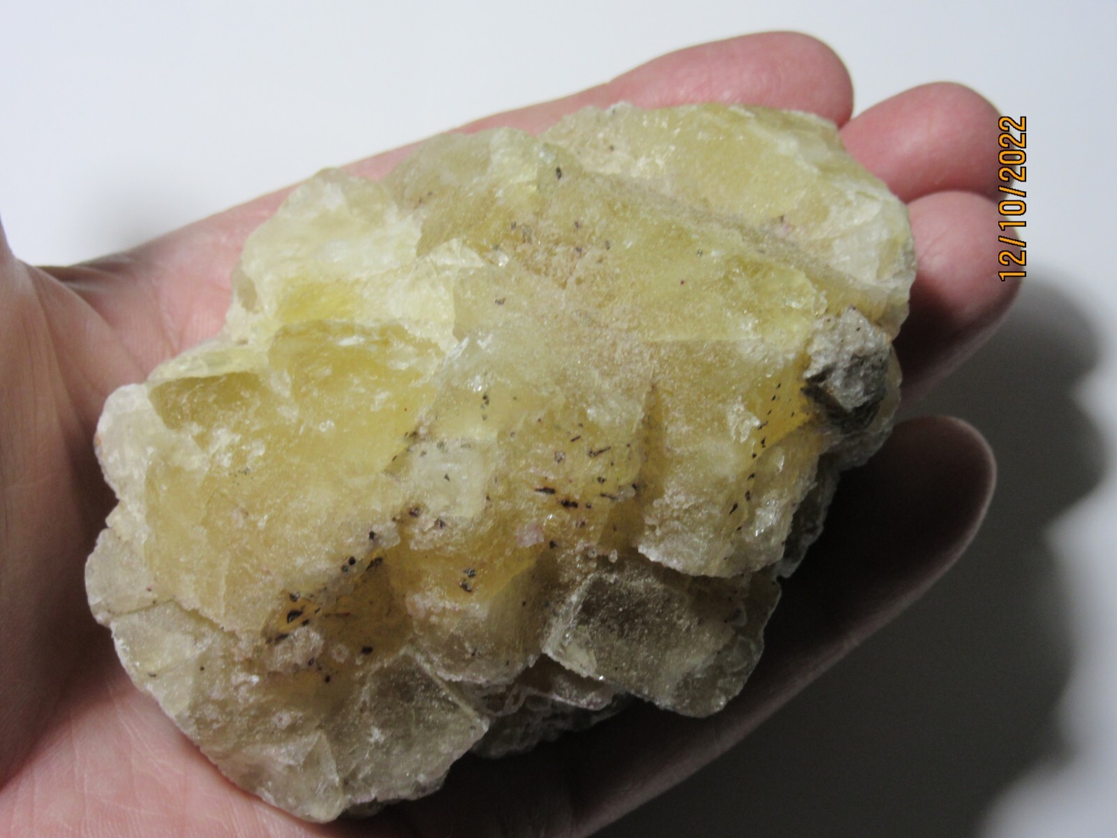 AAA 352g Translucent YELLOW Fluorite Crystal Cluster Mineral Illinois YCCC-1