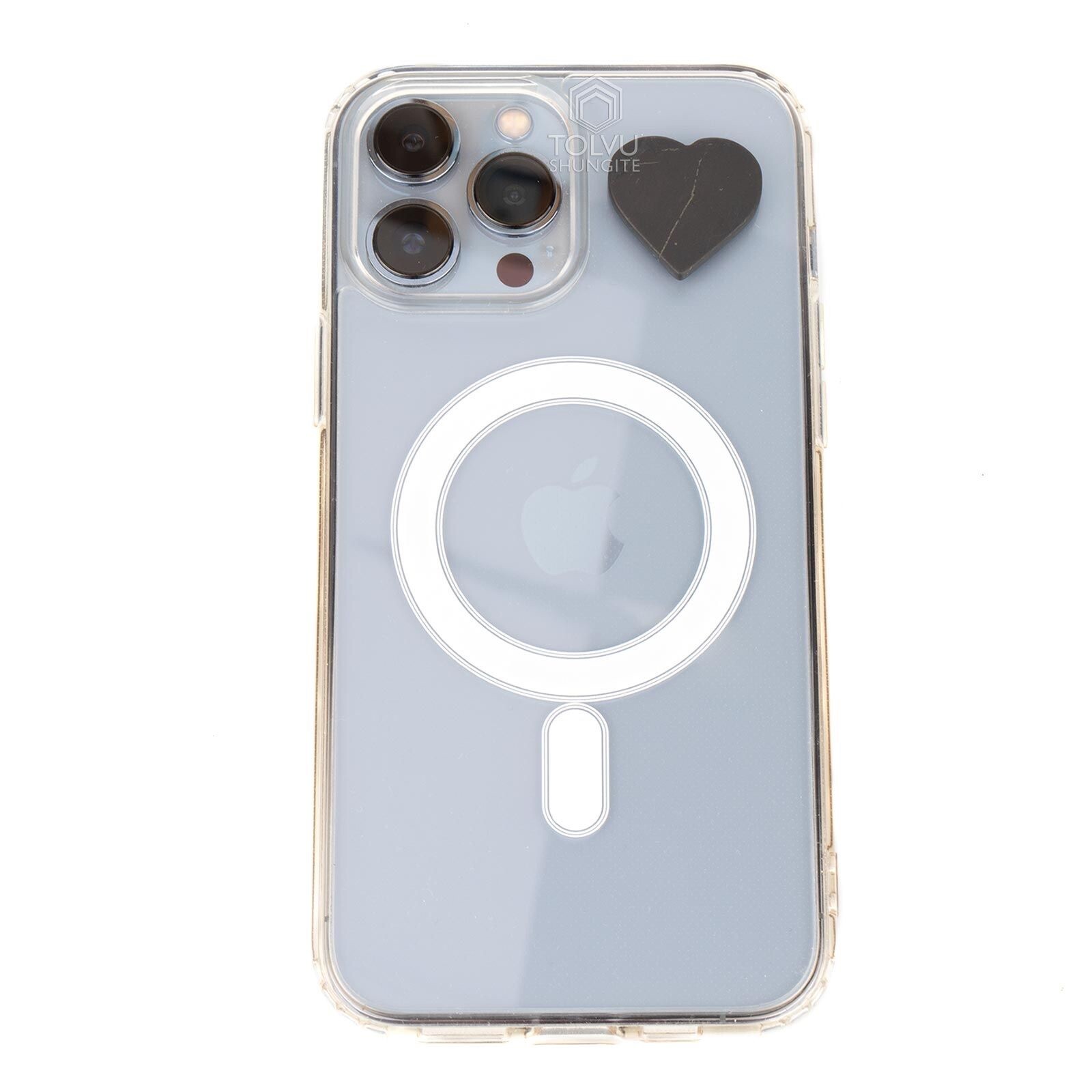 Shungite plate Heart shape, EMF protection sticker made of shungite stone, Tolvu