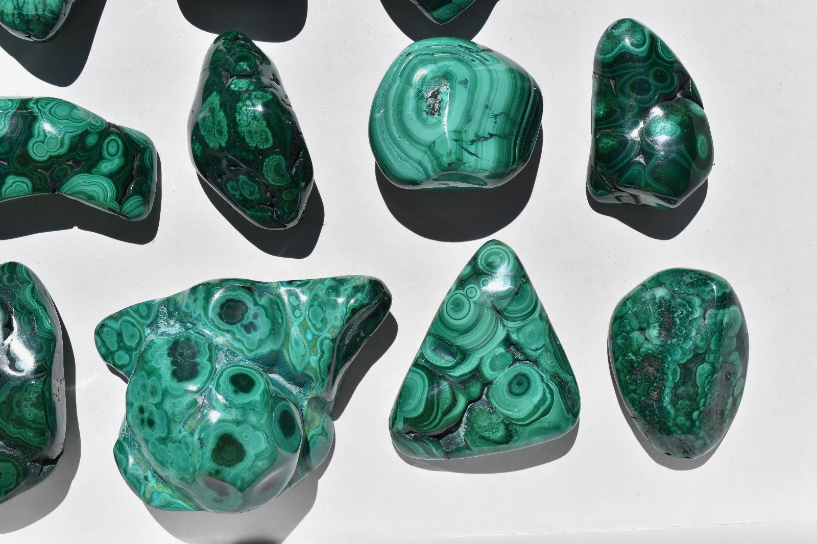 WHOLESALE Polished Malachite from Congo 15 pieces 2 kg # 5869