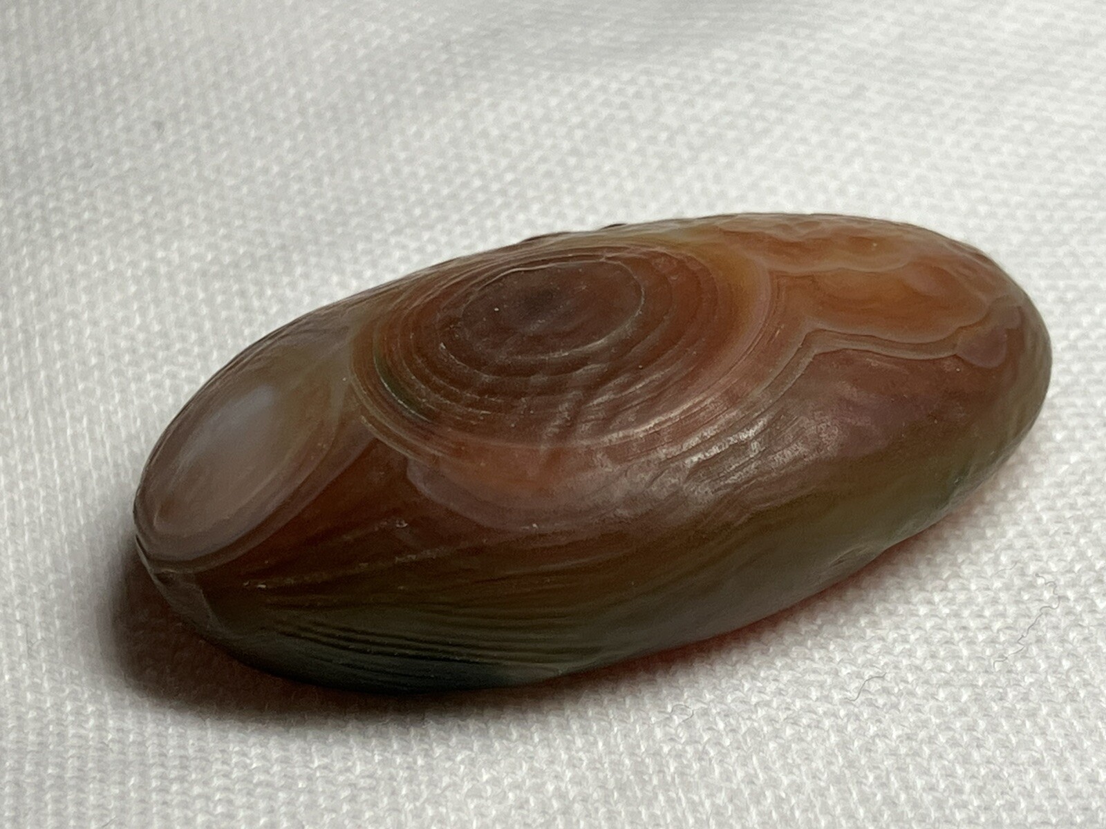 RARE Gobi Eye Agate Bonsai Suiseki Green Orange Flat Palm Stone 21g Raw Natural