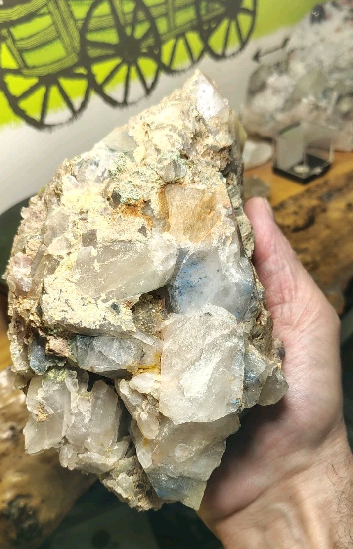 HUGE PAPAGOITE & AJOITE QUARTZ CLUSTER Messina Mine, South Africa OVER 3 LB 6IN