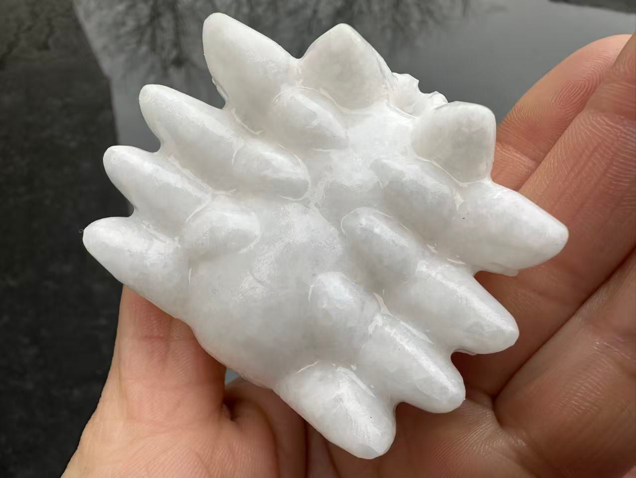 1pc Natural White Jade Quartz Carved Spider Skull Crystal Reiki Decor Gift