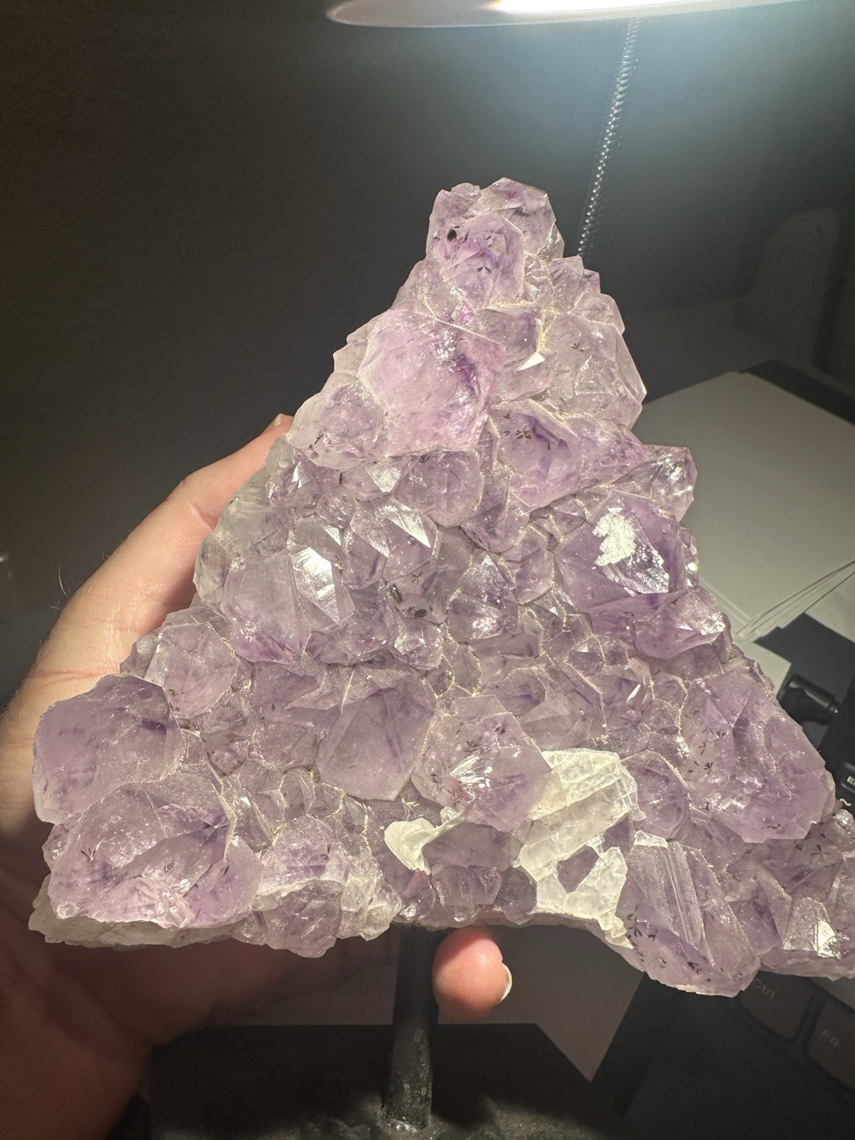 5 Lb 2 oz 2345 Gram Amethyst Crystal Geode 6″x6″x2.5″ on Metal Base!!!