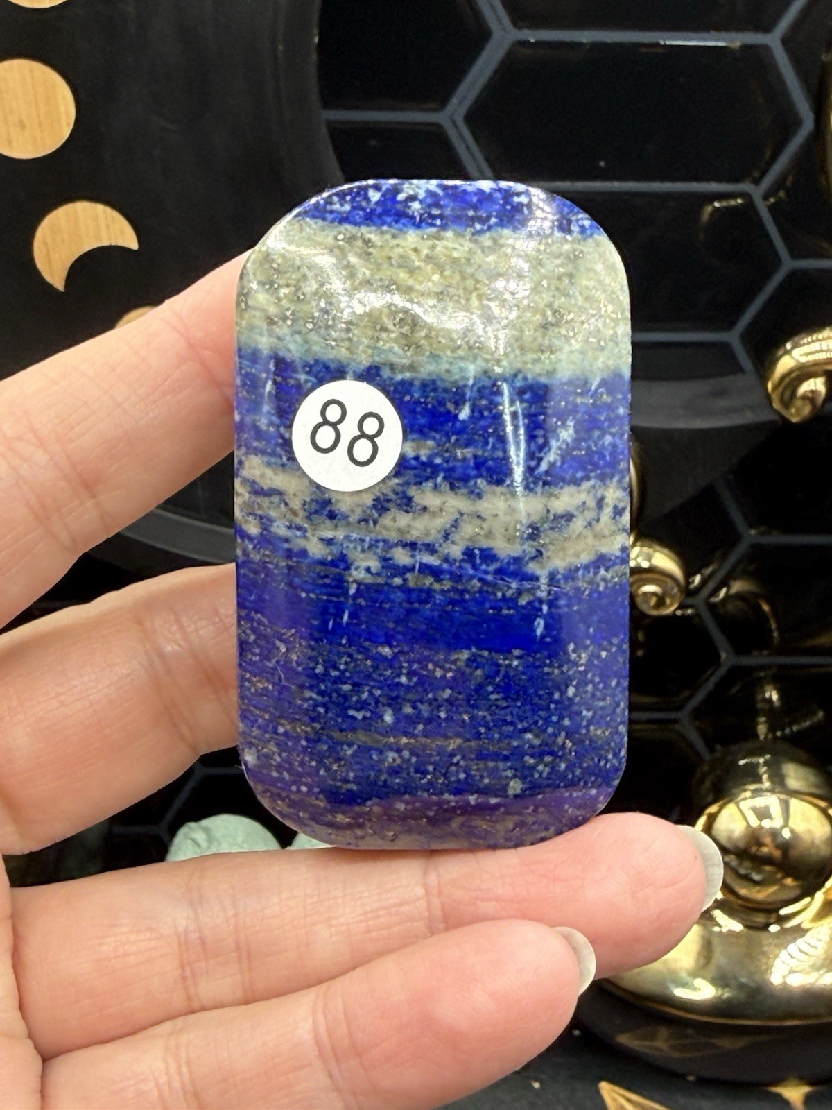 Natural Lapis Lazuli Palmstones Square shape awesome colors Free shipping!