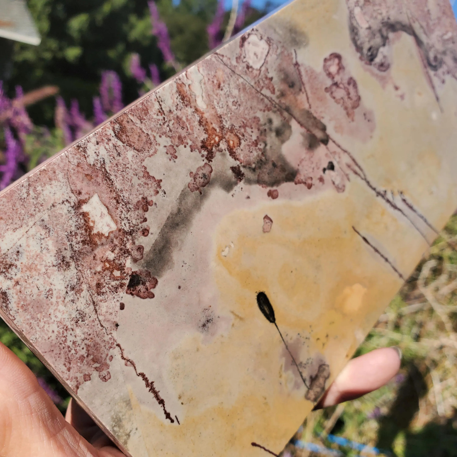 Picture Story Jasper Pastel Dendritic Display Crystal Tile Slab 947 grams