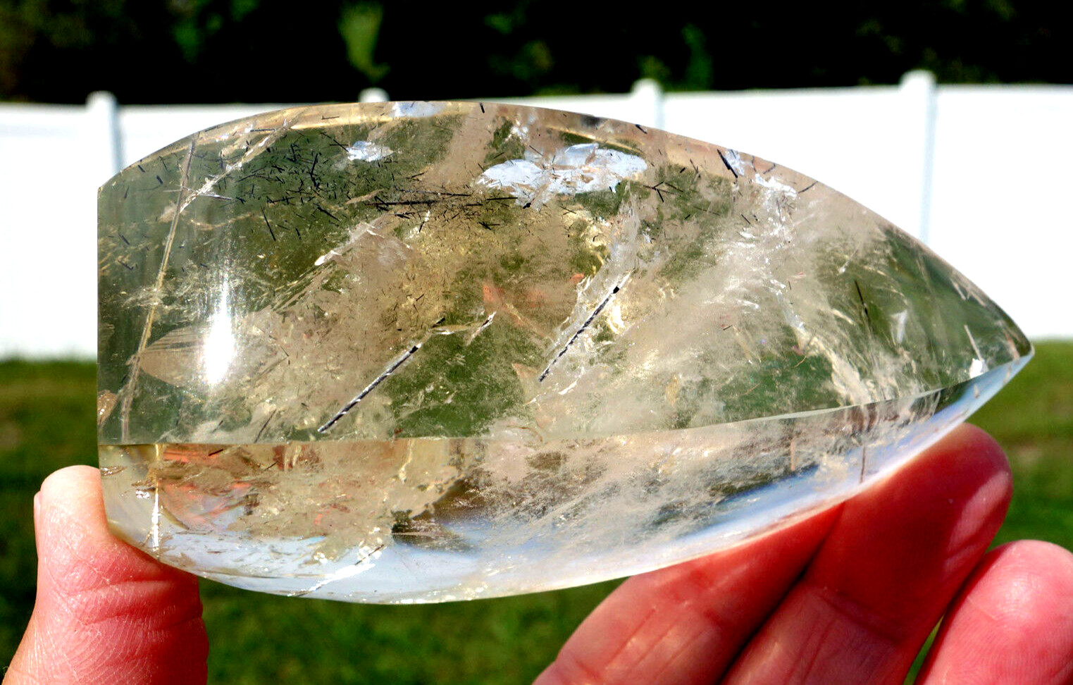 Brazil CITRINE Quartz Crystal FLAME Point with Rutiles BRAND NEW Old Stock