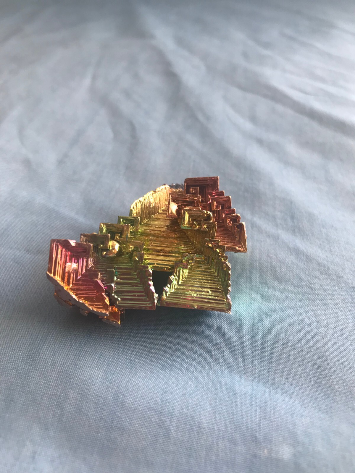 Pretty 2.4 Ounce Large 2” x 1-5/8” x 1” Piece of Rainbow Bismuth Crystals