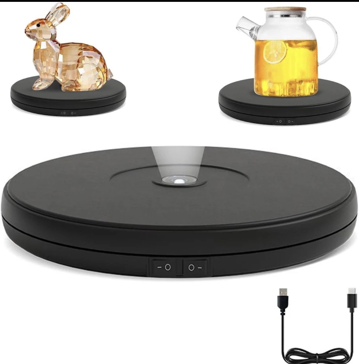 10” LED Rotating Display Stand, 360° Motorized Turntable with Lights, 22lbs …