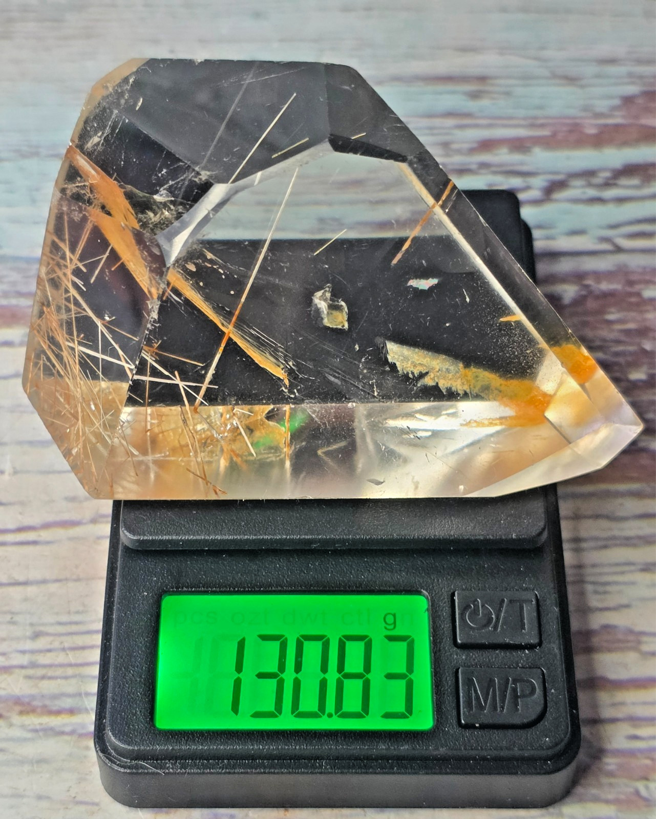 Natural Golden Healer Quartz with Golden & Reddish Rutile Inclusions Freeform