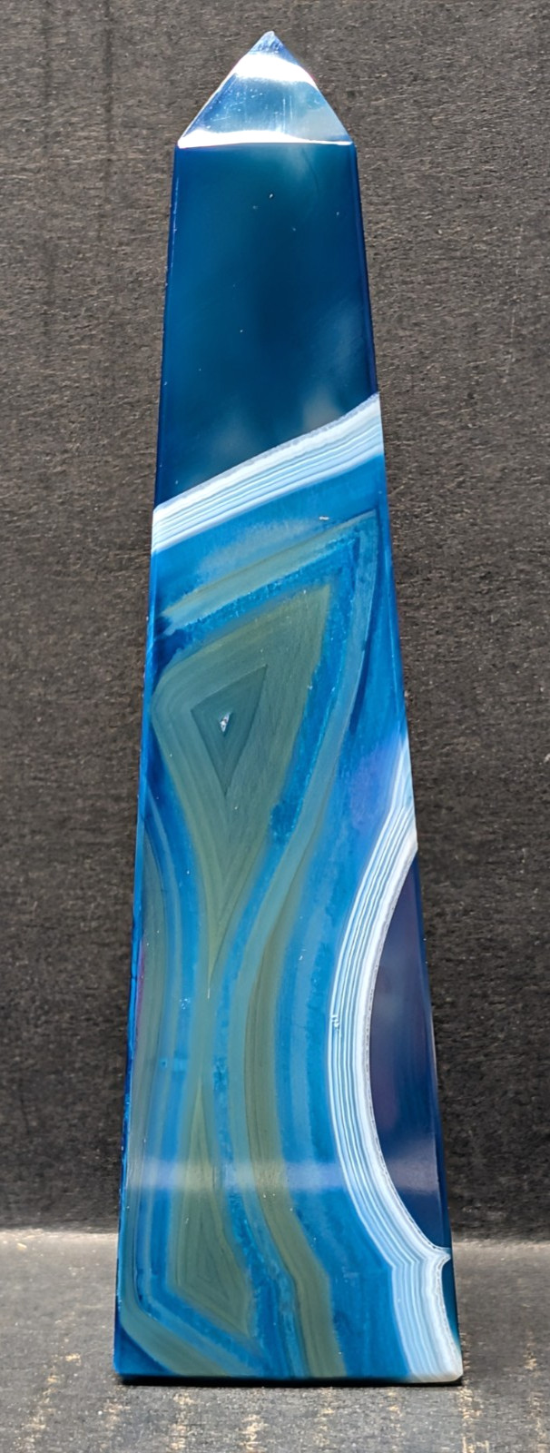 Polished Blue Agate Obelisk 6 1/4″H x 1 5/8″W