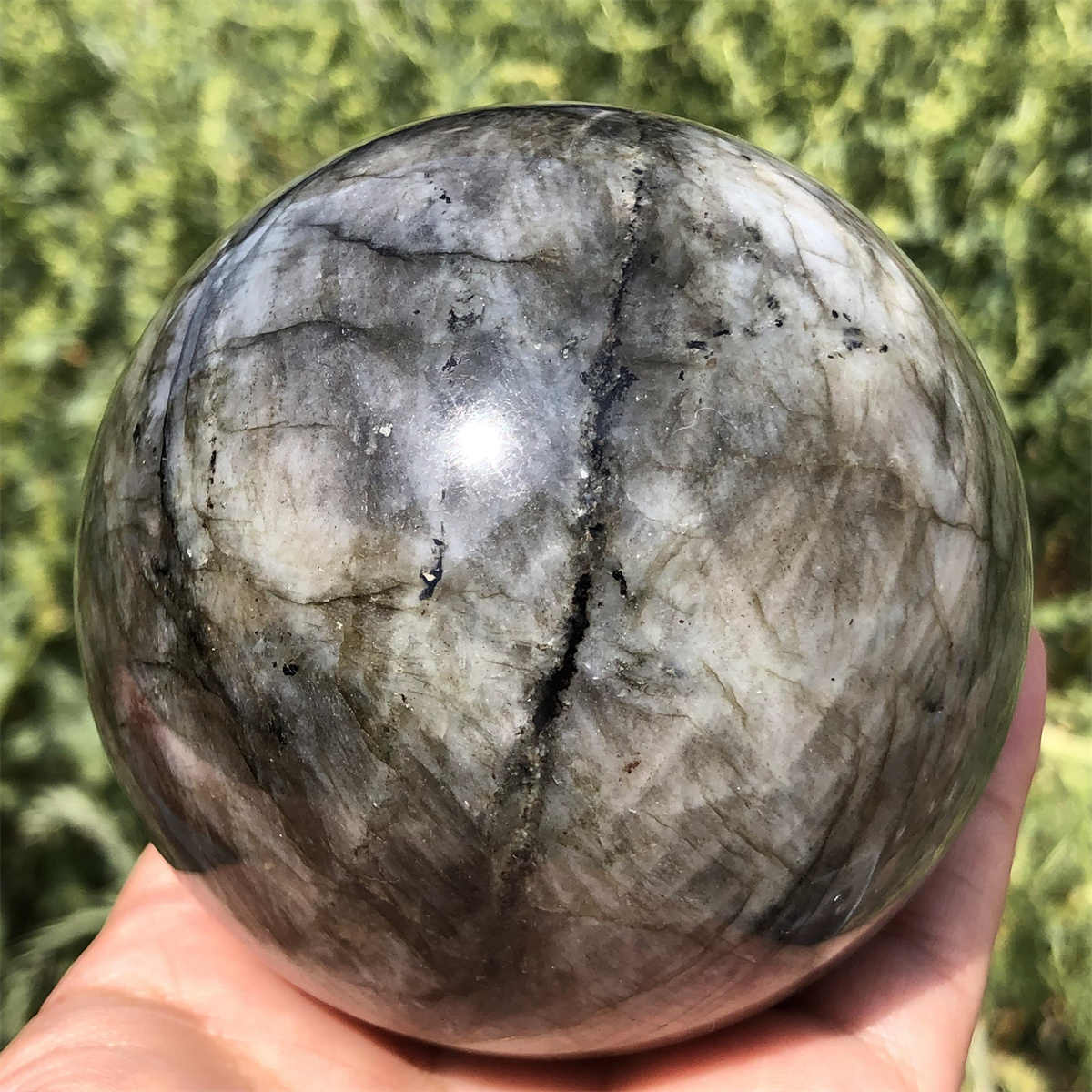 800g Natural Labradorite Ball Quartz Crystal Sphere Reiki Crystal Decor Gift