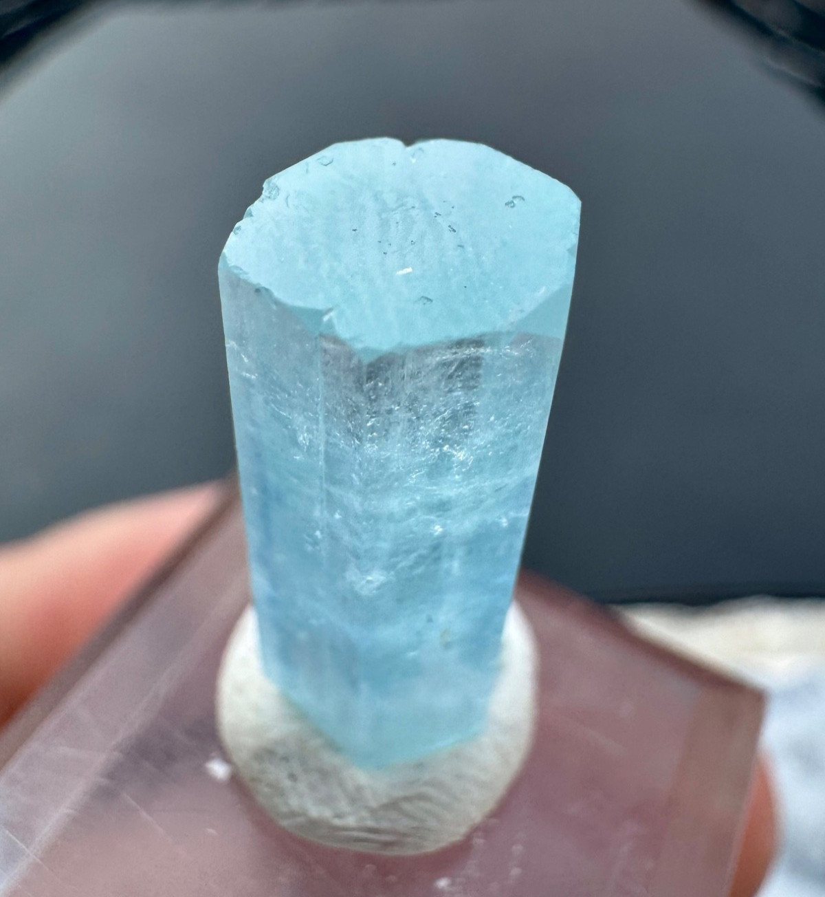 Thumbnail Blue Color Terminated Aquamarine Crystal , 12 Carats @ Minerals