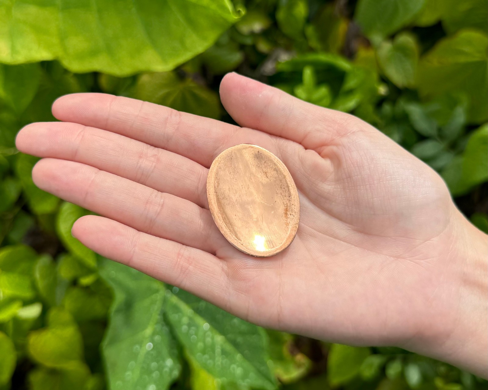 Copper Worry Stone (Copper Palm Stone, Smooth Polished Pocket Stone)