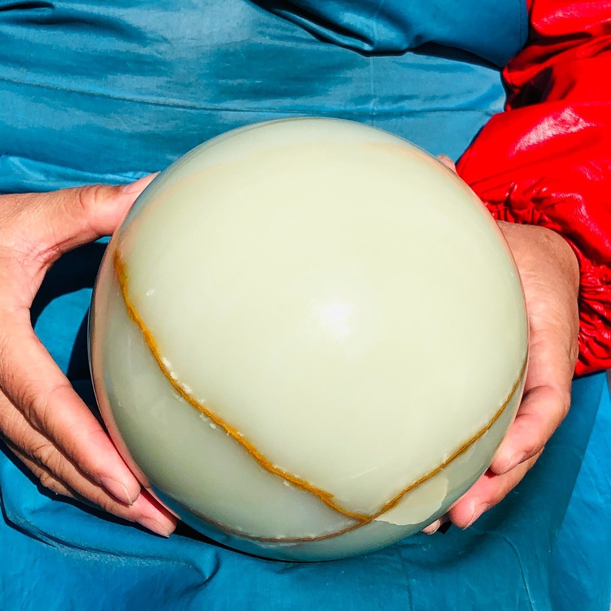11.35LB Natural Afghan Jade Chakra Quartz Sphere healing ball Specimen 3297