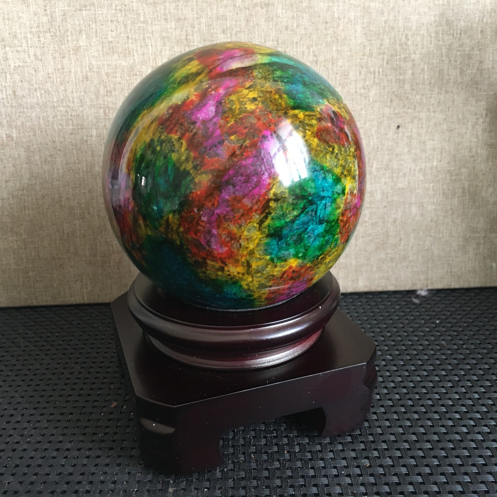 1476g “Seven Colors Jade” crystal sphere specimen -Taiwan China