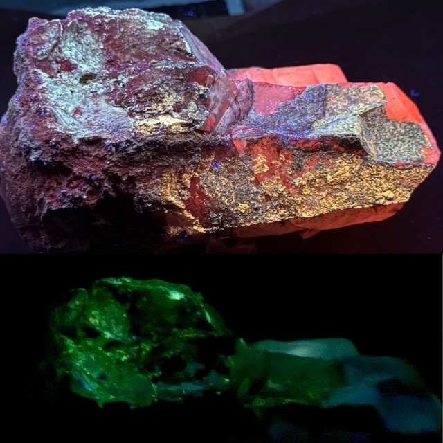 PHENOMENALLY FLUORESCENT /PHOSPHORESCENT 5″ CALCITE CRYSTAL ,COLORADO
