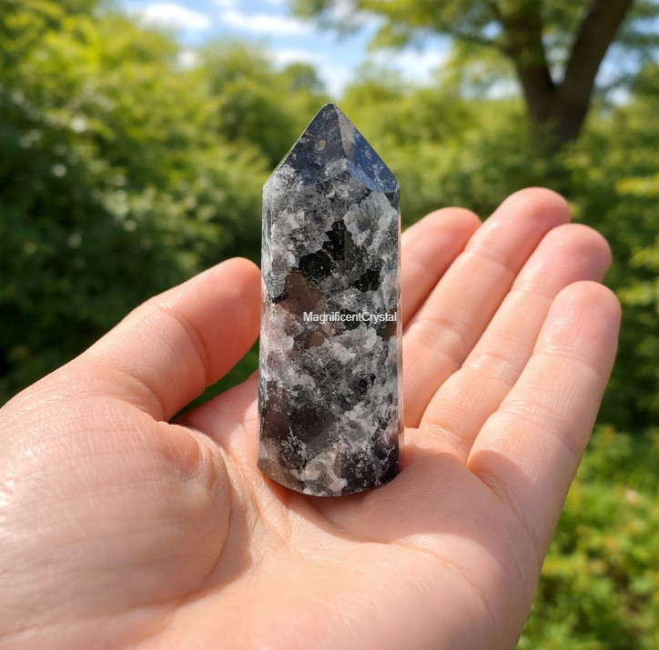 4PCS Black Sphalerite Tower Point Healing Protection Stone Crystal Home Decor