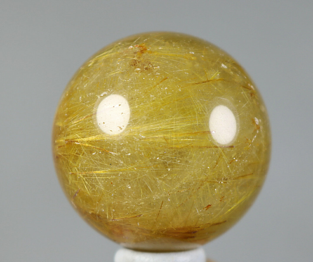 36mm Natural Clear Golden Hair Rutilated Quartz Crystal Sphere Ball Specimen